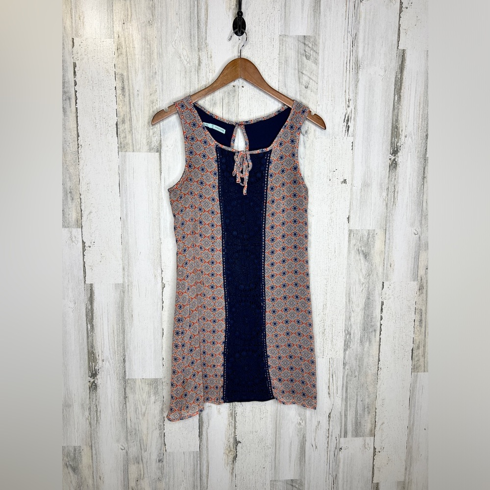 Maurices Women's Sleeveless Mandala Lace Top Orange Navy Blue Size XS